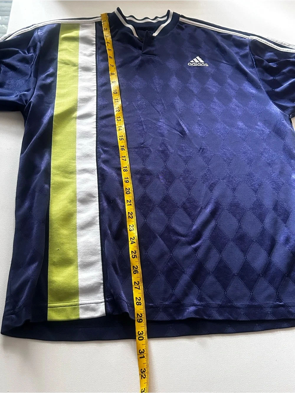 Adidas Soccer Jersey Men’s Collar Navy Blue Green White